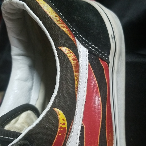 Vans Mens Flame Old Skool Black with yellow sz. 12 - Picture 6 of 16